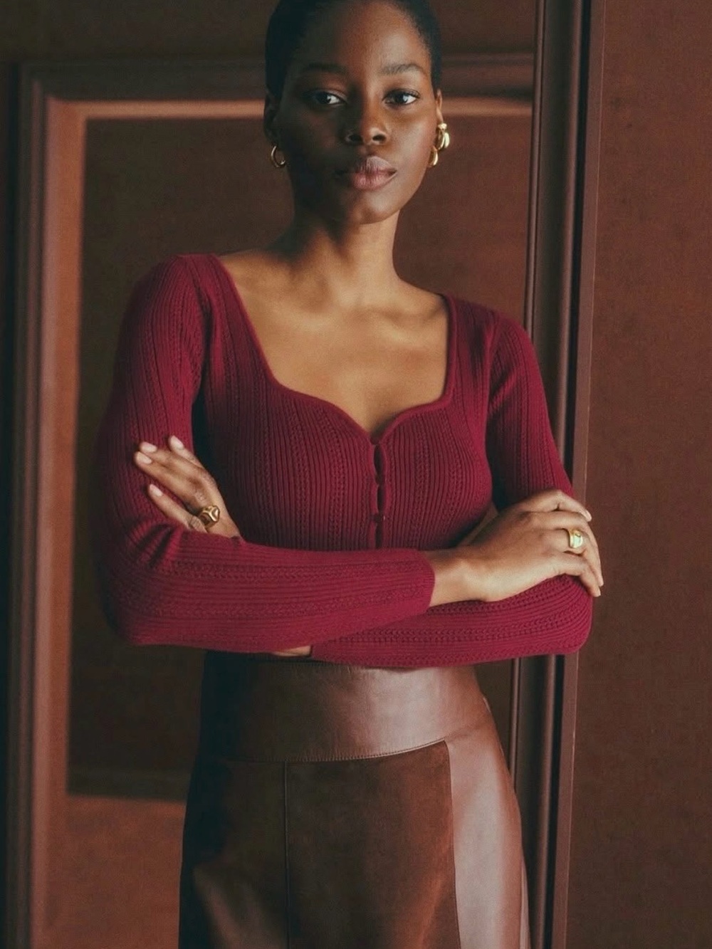 Sezane - Alby Cardigan- Burgundy